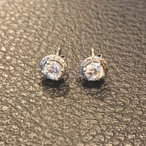 Diamond Halo Earrings